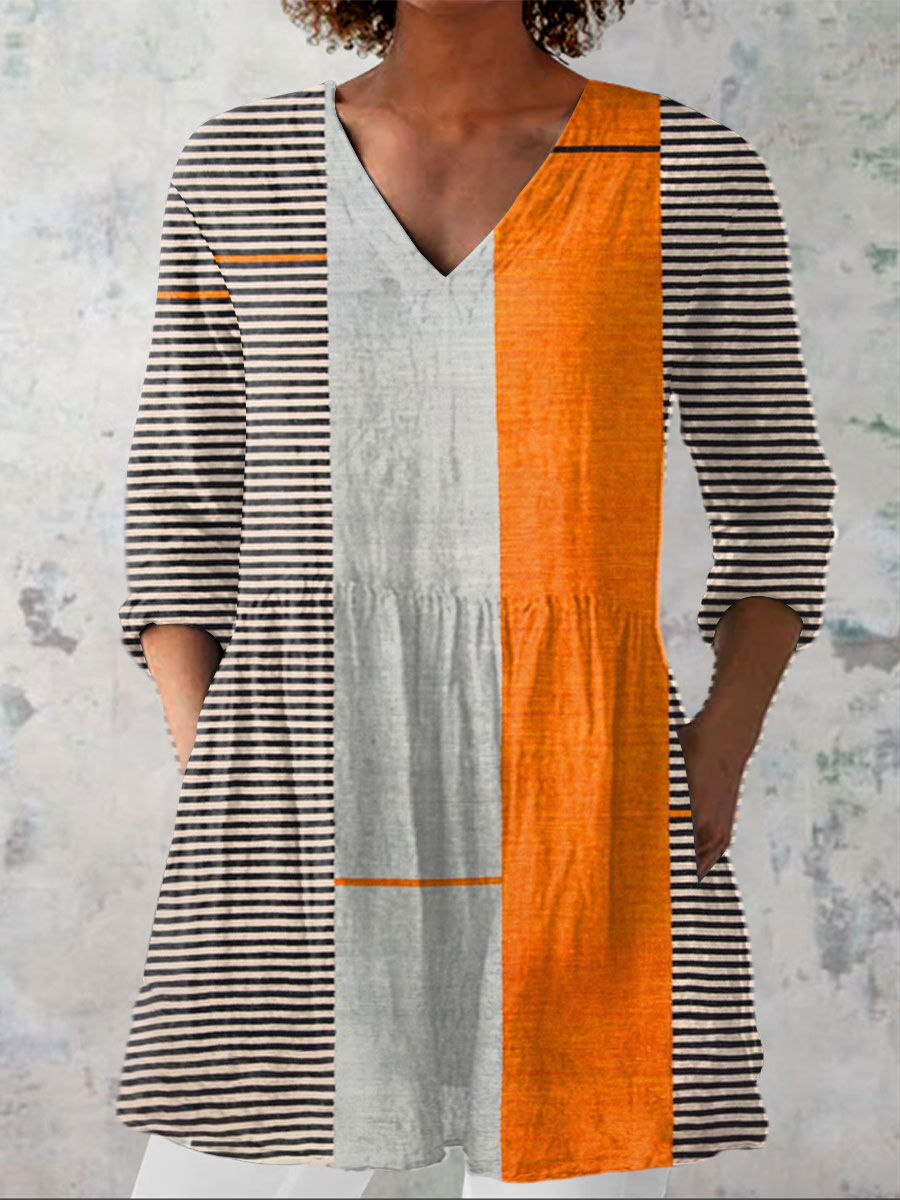 Diana - Vintage Boho Geometry Art Print Casual Dress, Tops and Pants