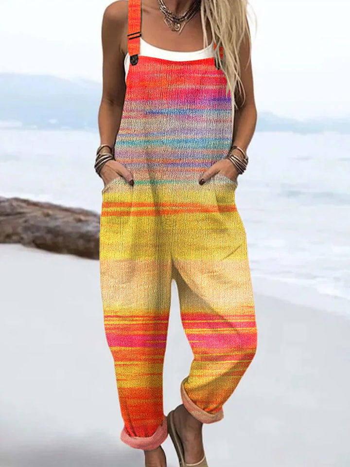 Cassie - Casual Autumn Gradient Striped Dress, Top and Jumpsuit