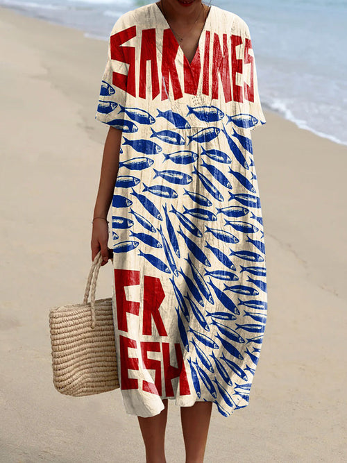 Marcia | Sardine Print Dress