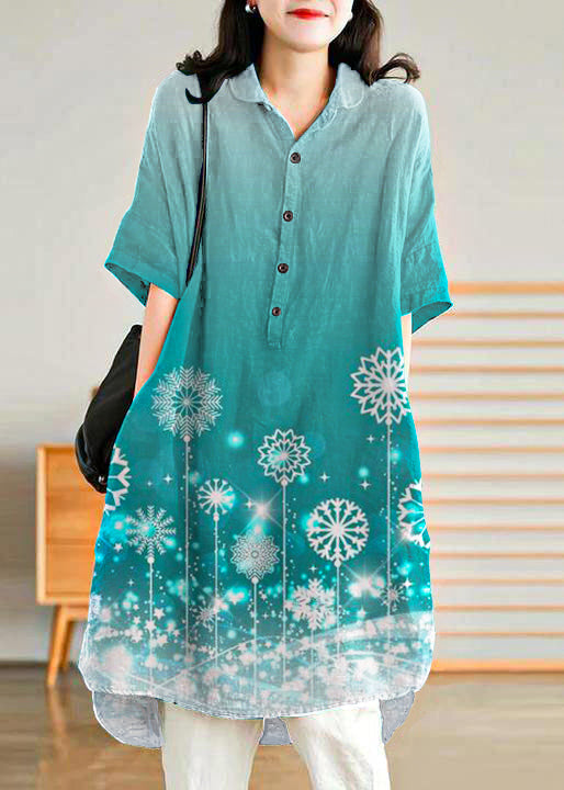 Linen Women Casual Linen Shirt Dress