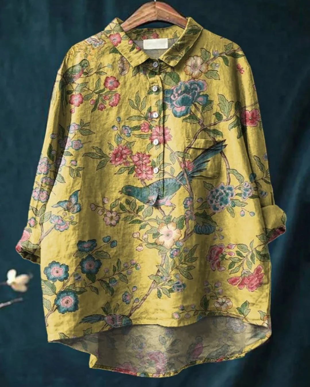 Reina | Floral Cotton-Linen Shirt