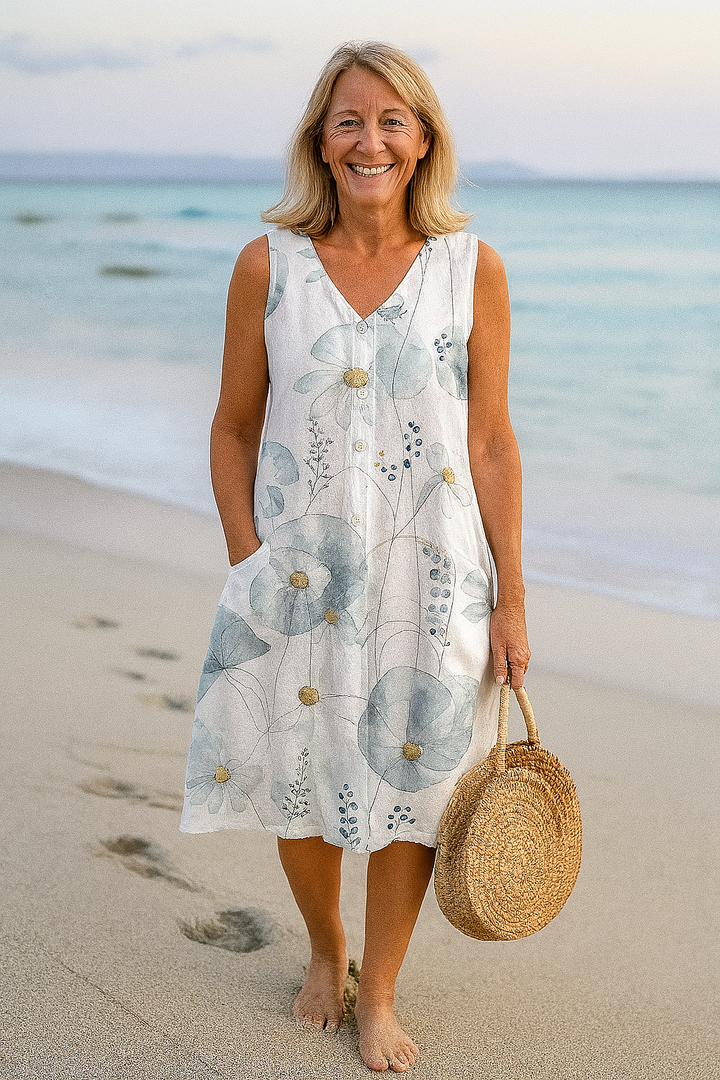 Cavell™ - Summer Sleeveless Dress with Floral Print
