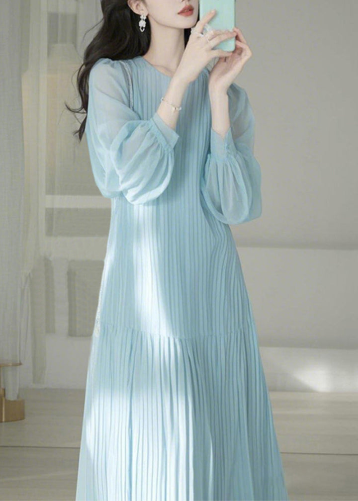 O-Neck Cinched Maxi Dresses Spring