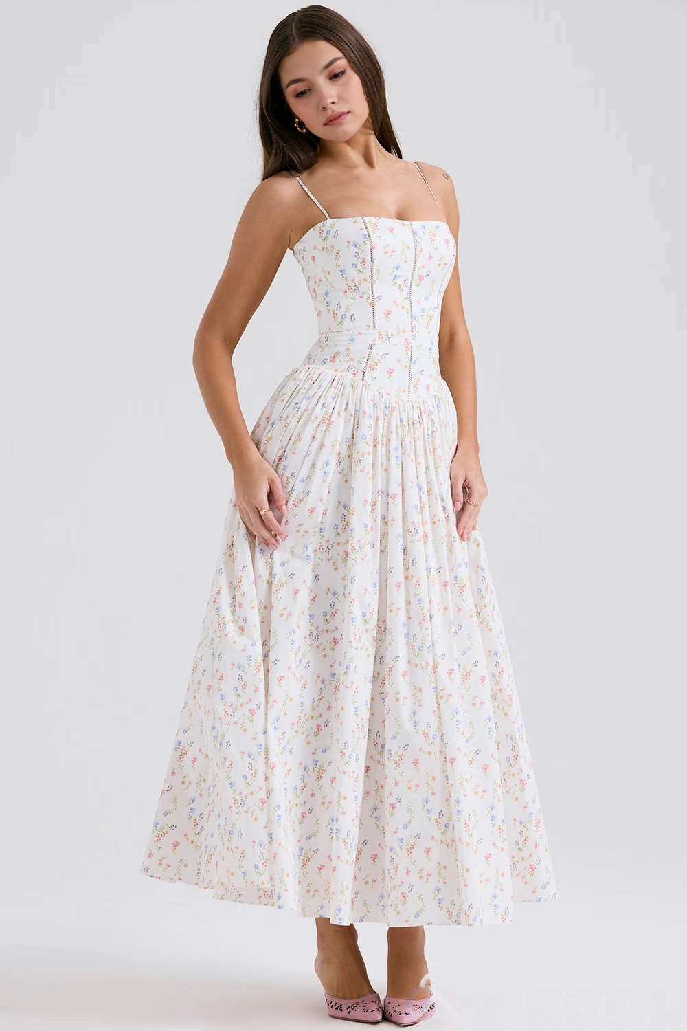 VIOLETTA POSY MIDI DRESS