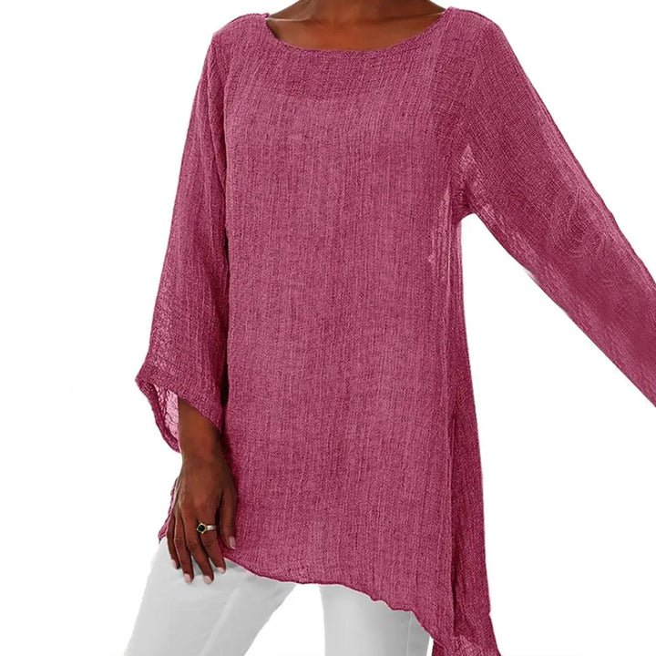 Jennifer | Linen O-neck Long Sleeve Tunic