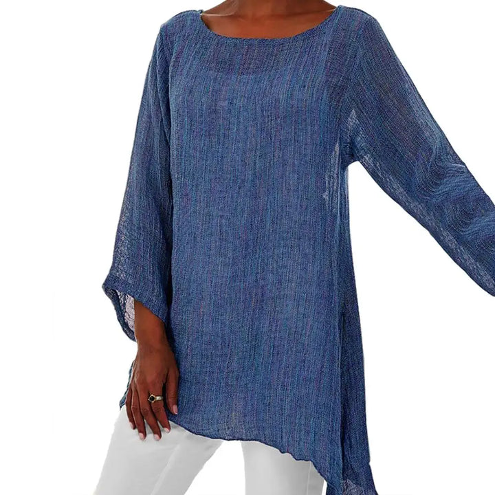 Jennifer | Linen O-neck Long Sleeve Tunic