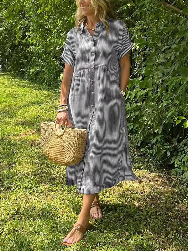 Angela™ | Striped Maxi Dress