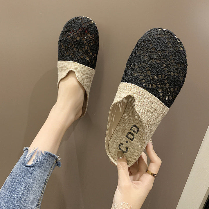 Women's comfortable and airy clogs with artistic crochet design