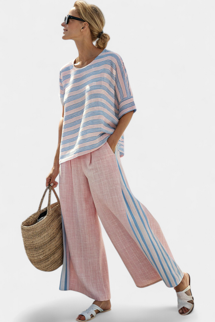 Virella | Elegant Linen Blouse & Soft Pants