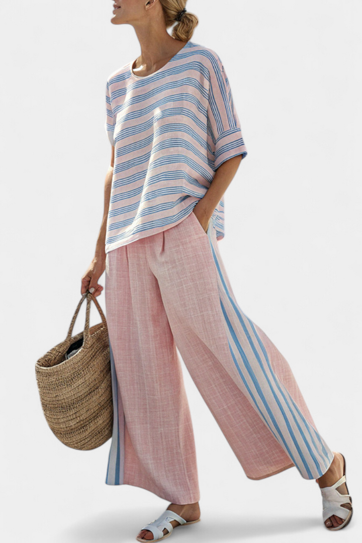 Virella | Elegant Linen Blouse & Soft Pants