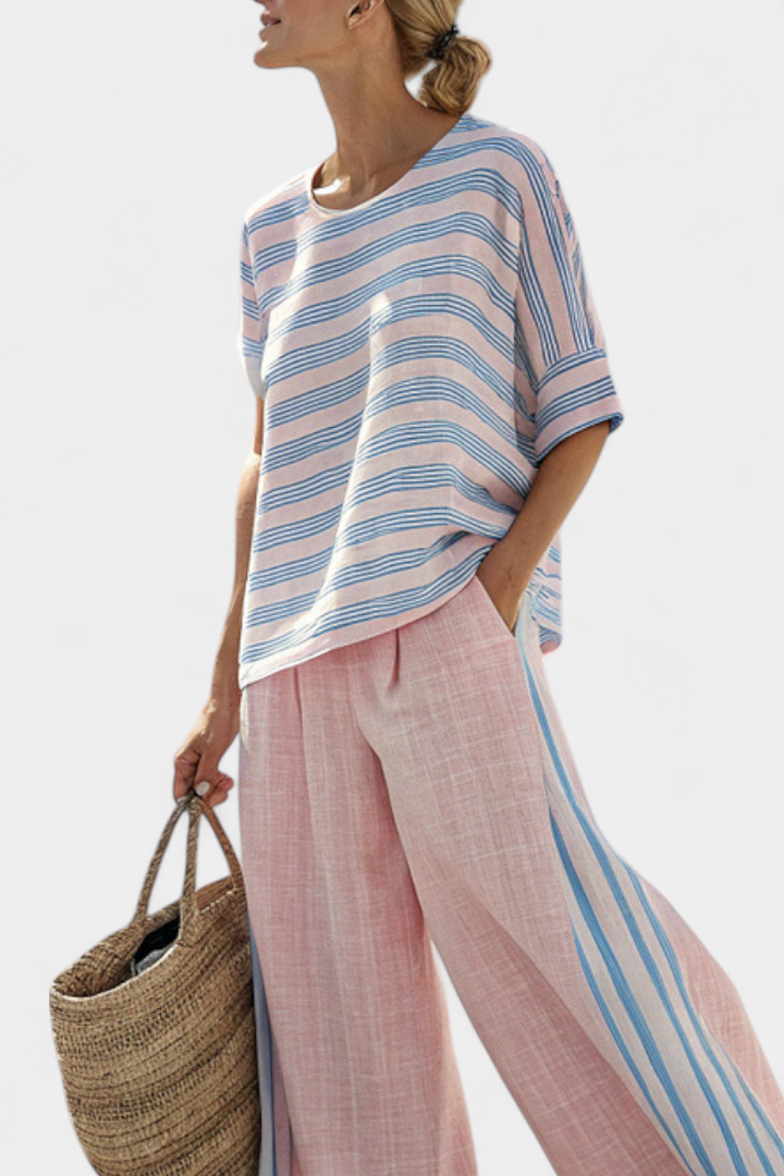 Virella | Elegant Linen Blouse & Soft Pants