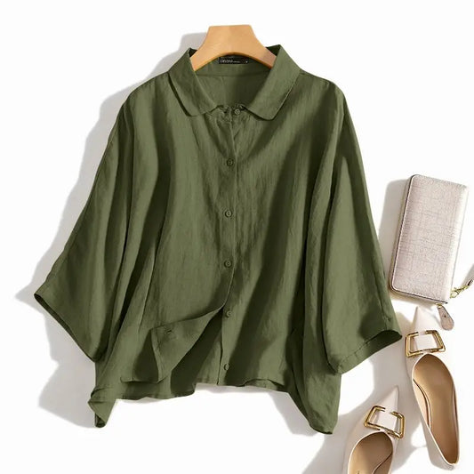 Mireille – Casual Loose-Fit Tunic Blouse