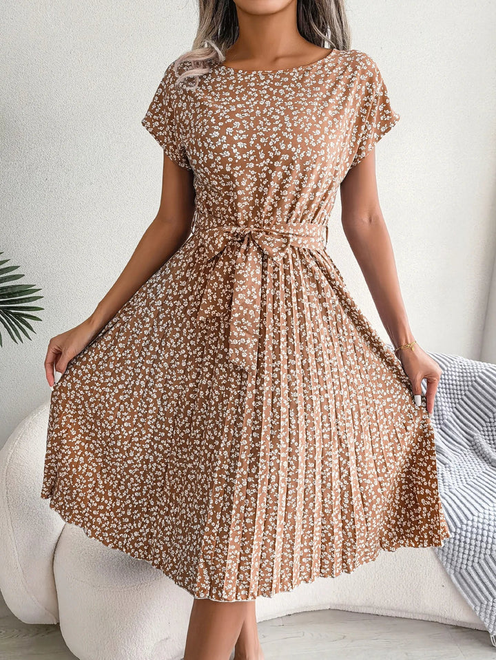 DAISYLUXE PLEATED DRESS