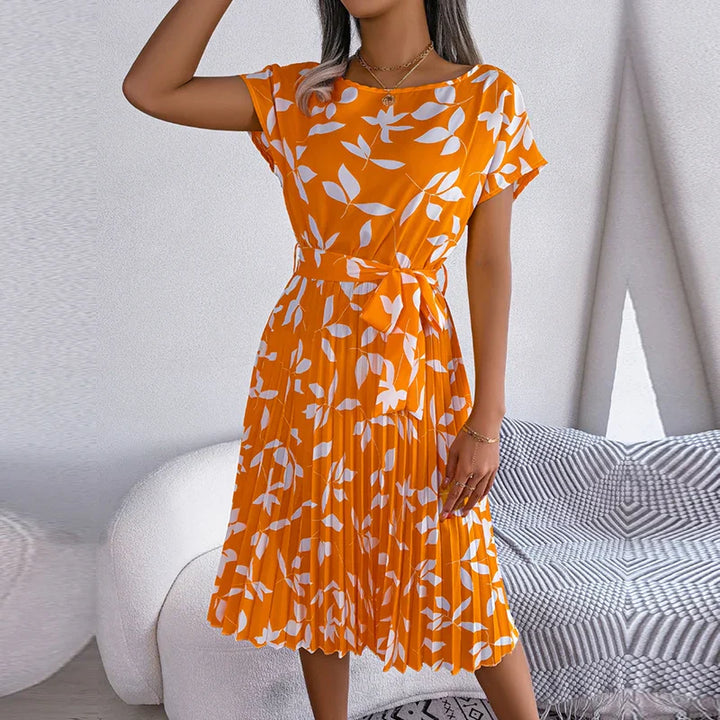 VIVAFLORAL PLEATED DRESS