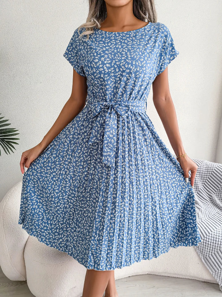 DAISYLUXE PLEATED DRESS