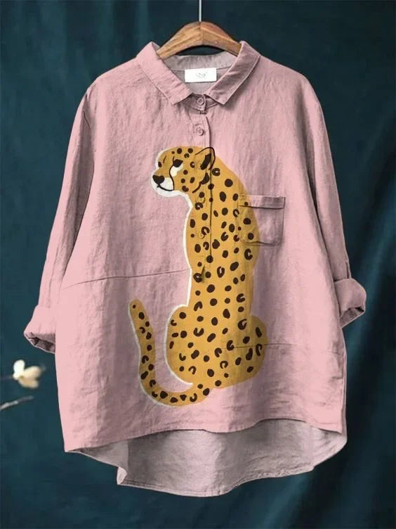 Briselle - Exclusive women's shirt with animal print