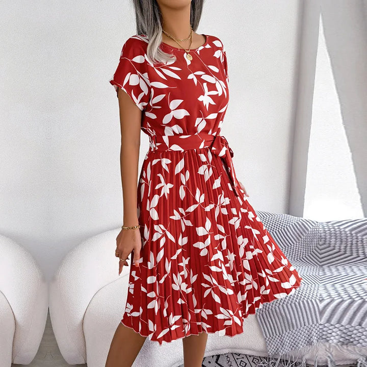 VIVAFLORAL PLEATED DRESS