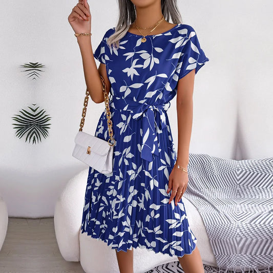 VIVAFLORAL PLEATED DRESS