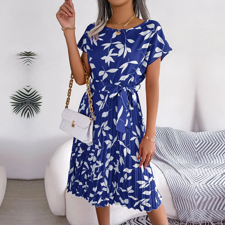 VIVAFLORAL PLEATED DRESS