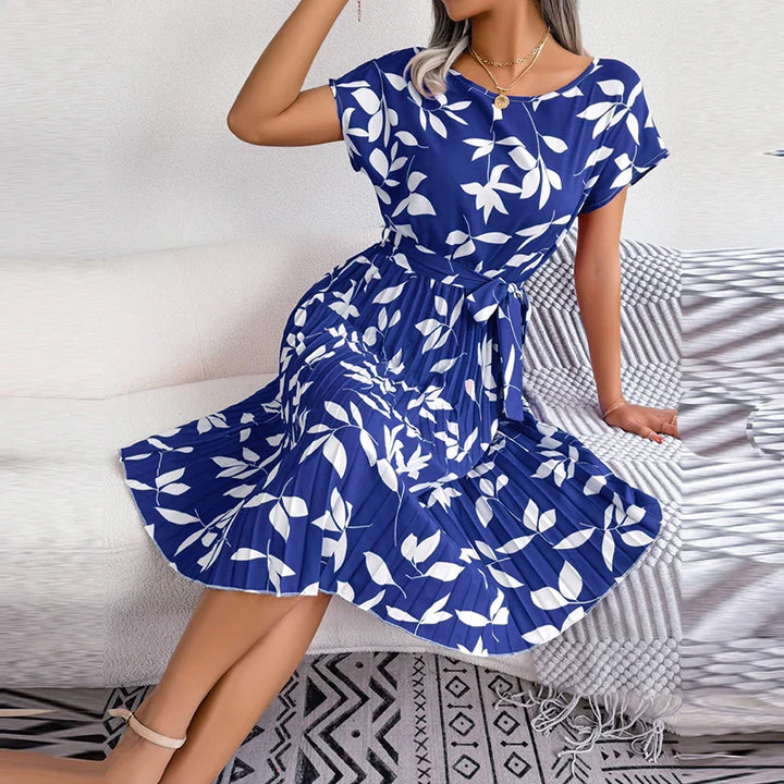 VIVAFLORAL PLEATED DRESS