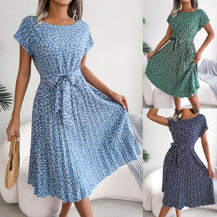 DAISYLUXE PLEATED DRESS