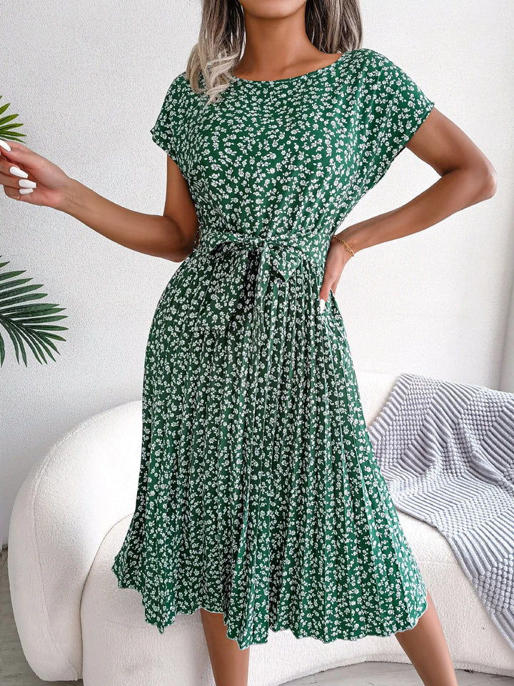 DAISYLUXE PLEATED DRESS
