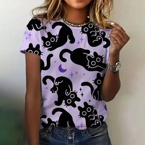 Jessica - Exclusive women's shirt with cat print