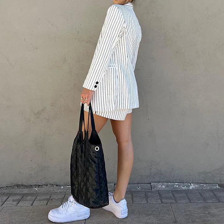 Scarlett™ - Stylish Striped Printed Suit and Shorts Set