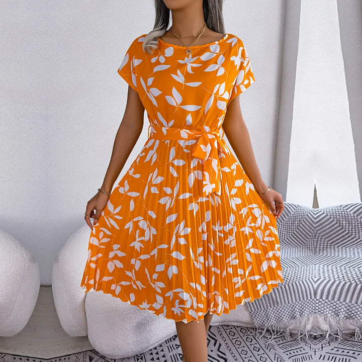 VIVAFLORAL PLEATED DRESS