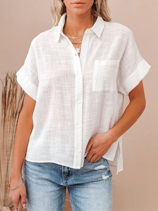 CASUAL BUTTON-UP BLOUSE