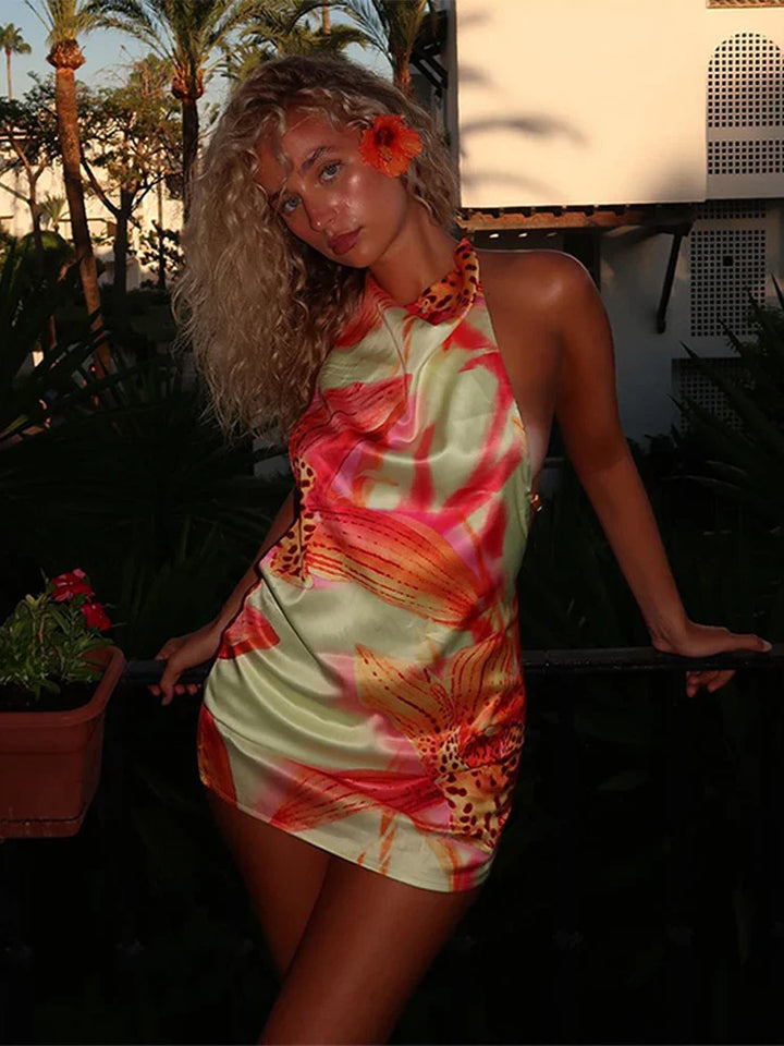 Isaline – Luxe 3D Flower Satin Dress