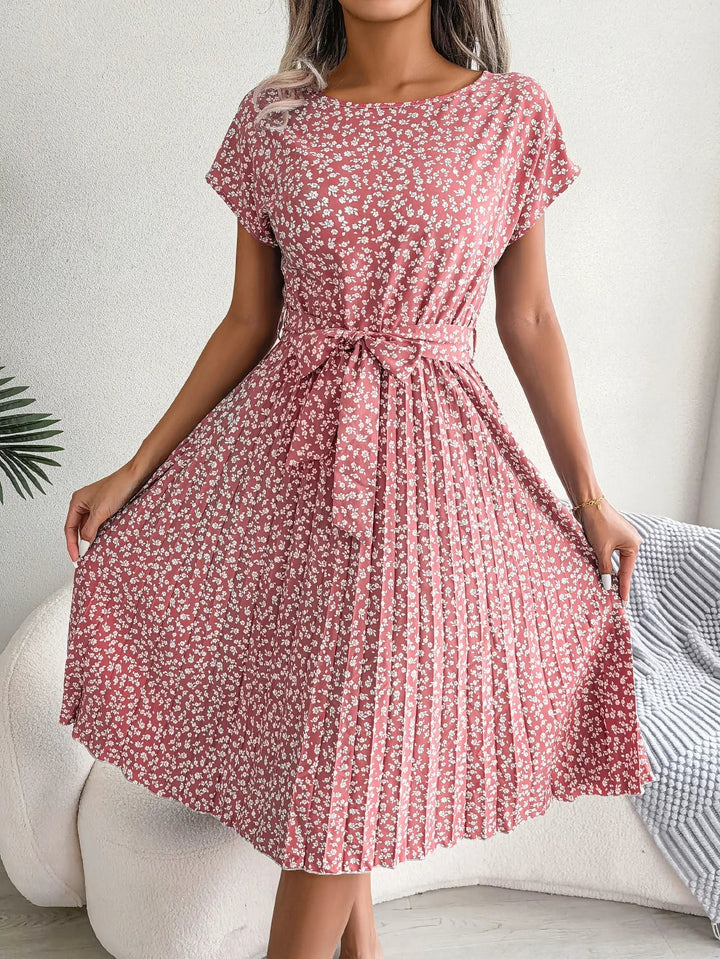 DAISYLUXE PLEATED DRESS