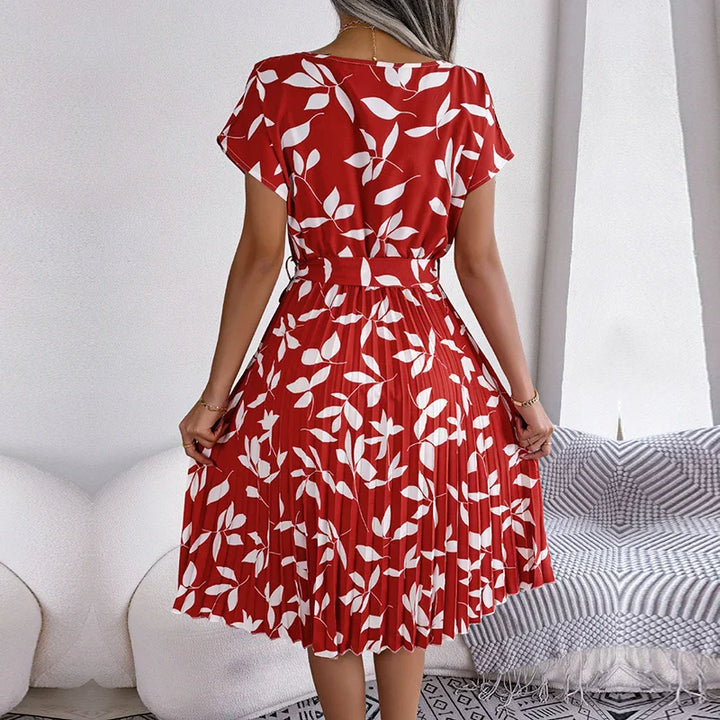 VIVAFLORAL PLEATED DRESS