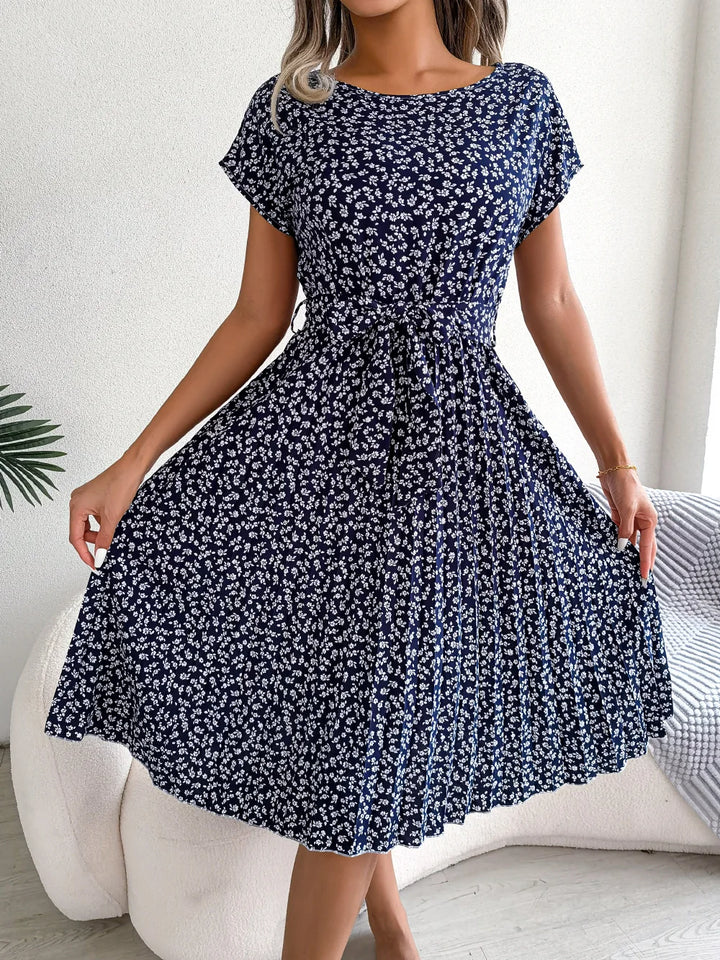 DAISYLUXE PLEATED DRESS