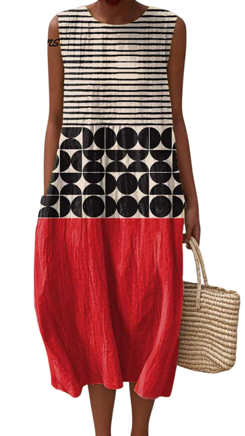Yara | Sunset Geometric Dress