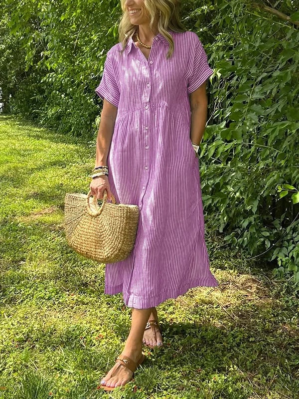 Angela™ | Striped Maxi Dress