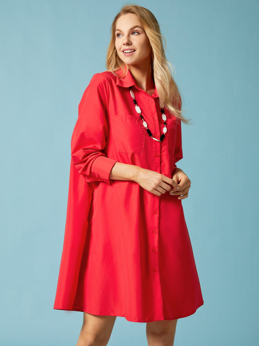 Jade | Abstract Polka Shirt Dress