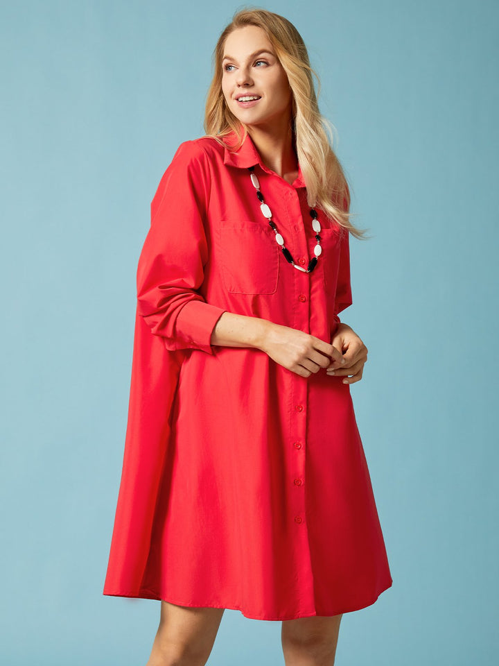 Jade | Abstract Polka Shirt Dress