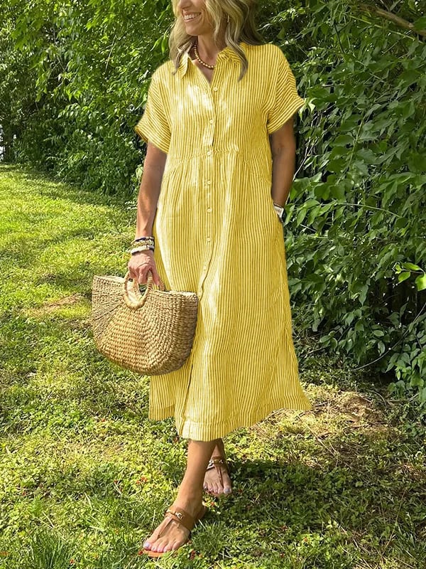 Angela™ | Striped Maxi Dress