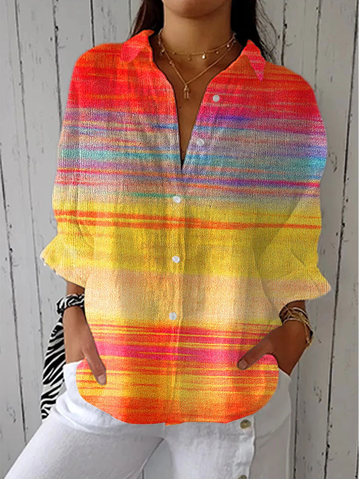 Cassie - Casual Autumn Gradient Striped Dress, Top and Jumpsuit