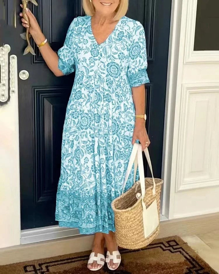 Alyssa- V-neck floral dress