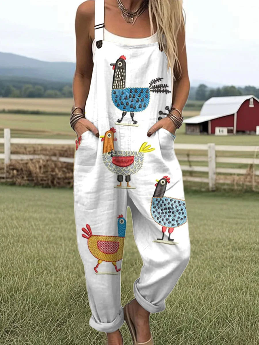 Giselle - Funny Chick Art Print Casual 100% Cotton Dress, Top, Jumpsuit and Pant