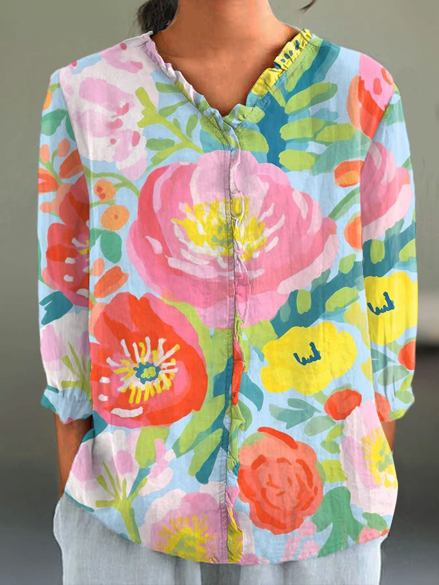 Reese - Watercolor Flowers Art Print Dress, Tops and Pants