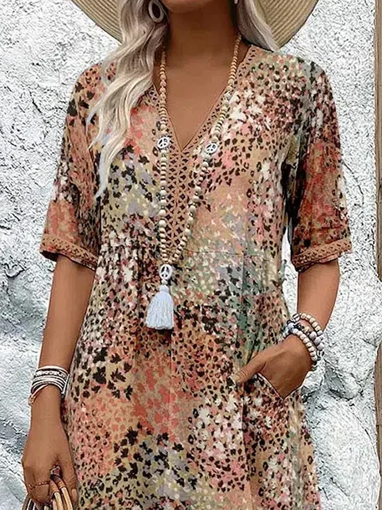 Olivine | Elegant Floral Midi Dress