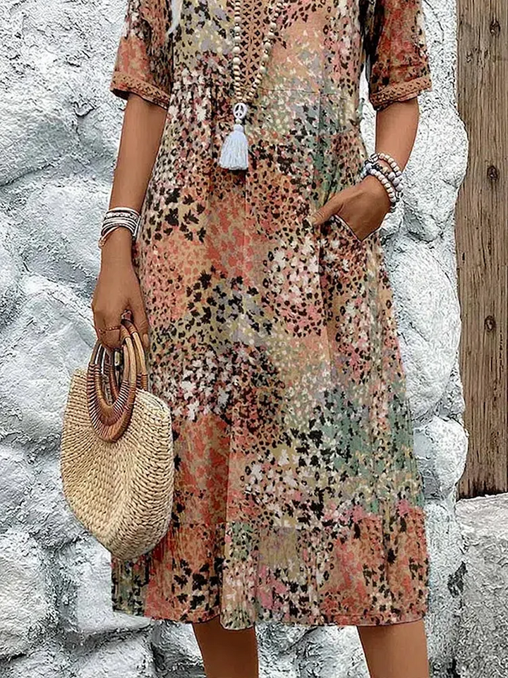 Samantha™ | Elegant Floral Midi Dress