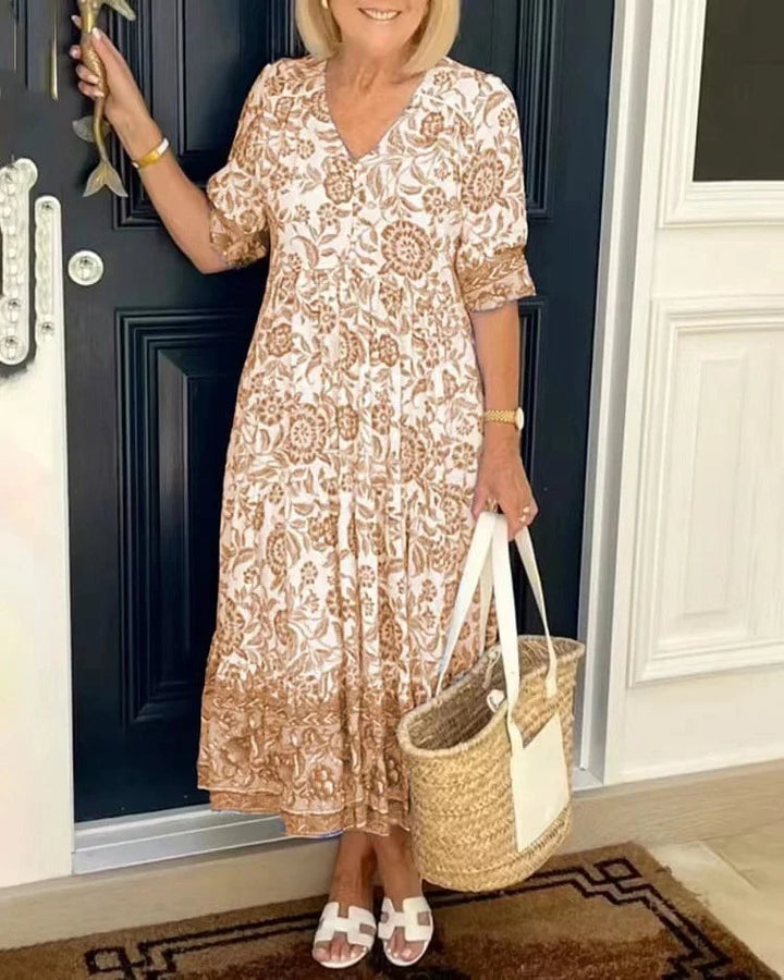 Alyssa- V-neck floral dress