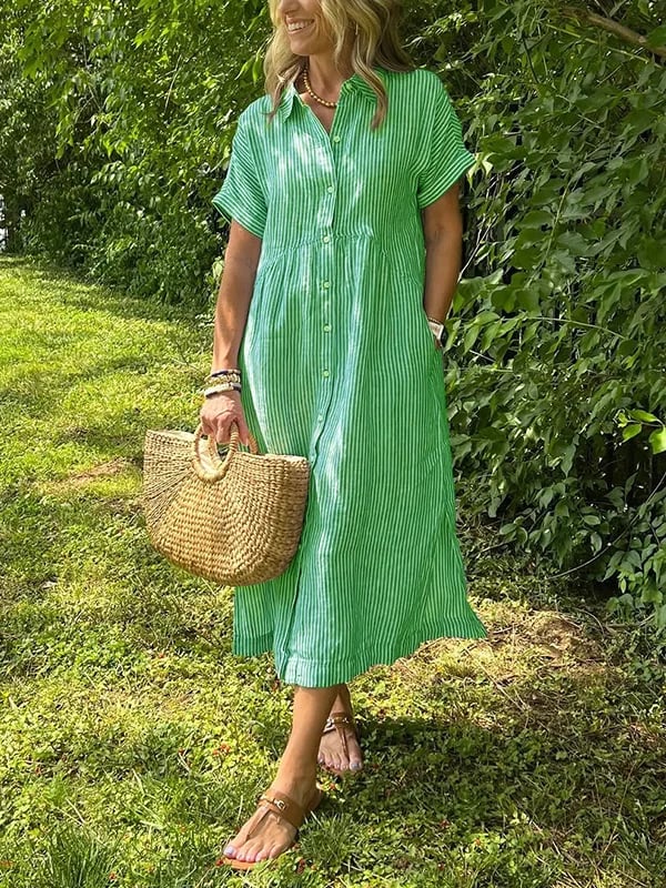 Angela™ | Striped Maxi Dress