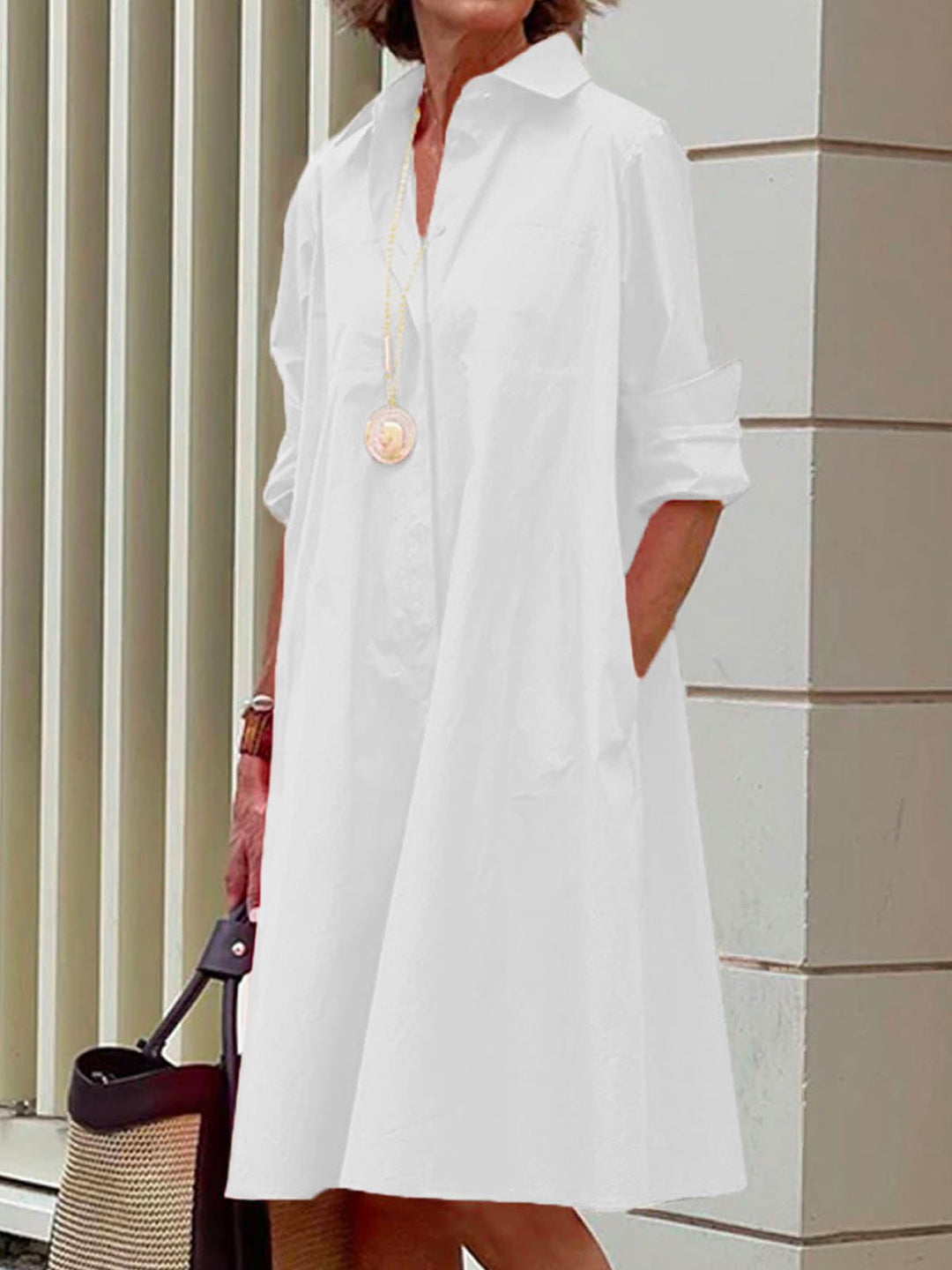 Jade | Abstract Polka Shirt Dress