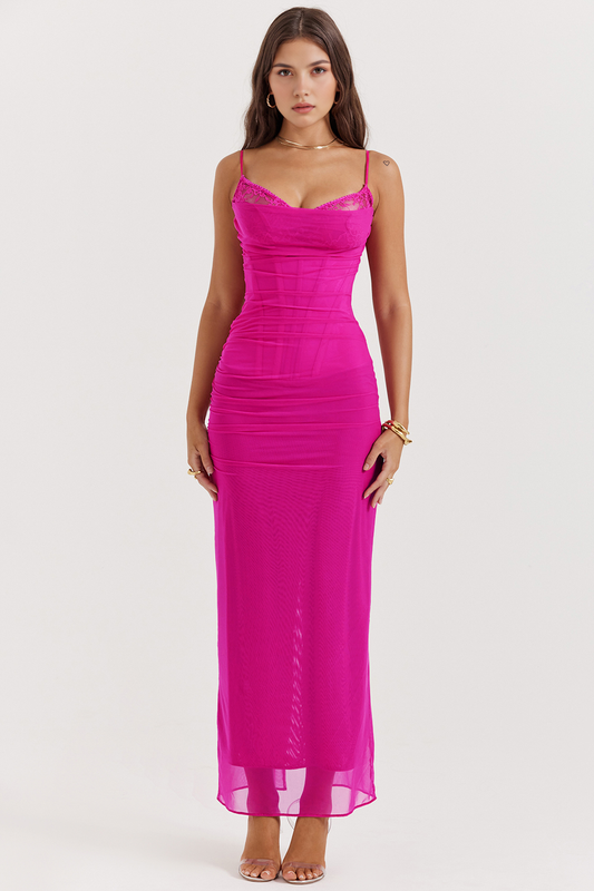 AURELIA LACE MESH DRESS