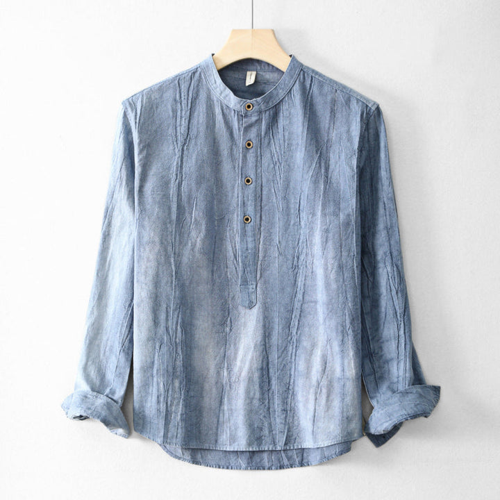 CRIS LINEN HENLEY SHIRT
